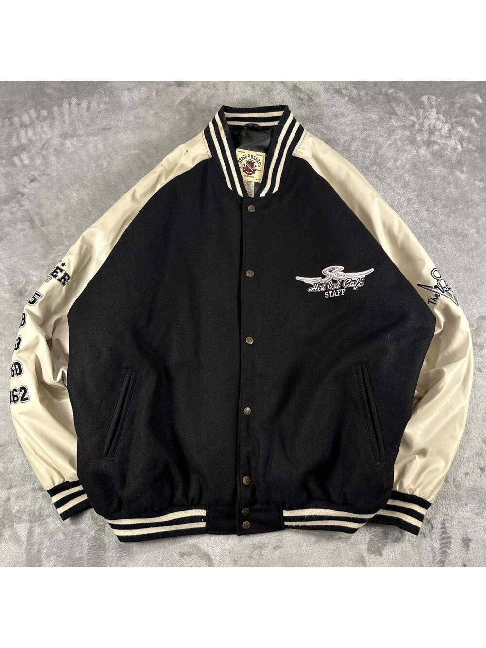 Steve & Barry’s Hot Rod Cafe Varsity Jacket XXXL Wool Leather Racing